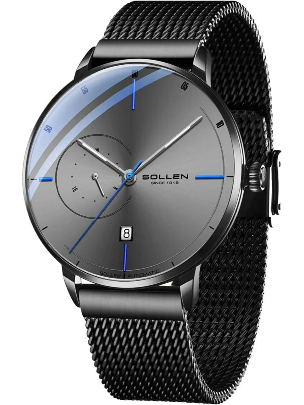 Men's Grey Luxury Minimalist Original Mechanical Movement Automatic Wrist Watch